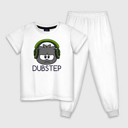 Пижама хлопковая детская Dubstep Listener, цвет: белый