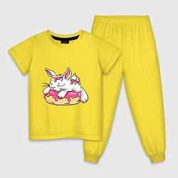 Пижама хлопковая детская Зайка, цвет: желтый