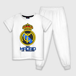 Пижама хлопковая детская Real Madrid, цвет: белый