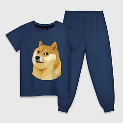 Пижама хлопковая детская Doge, цвет: тёмно-синий