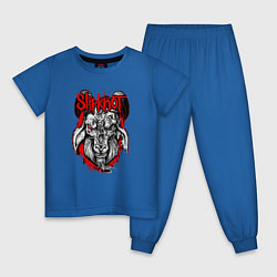 Пижама хлопковая детская Slipknot Goat цвета синий — фото 1