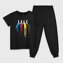Пижама хлопковая детская Abbey Road Colors, цвет: черный