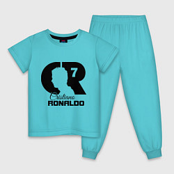Пижама хлопковая детская CR Ronaldo 07, цвет: бирюзовый