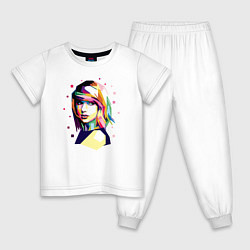 Пижама хлопковая детская Taylor Swift Art, цвет: белый