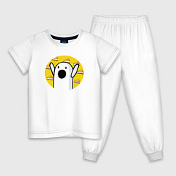 Пижама хлопковая детская Ничоси, цвет: белый