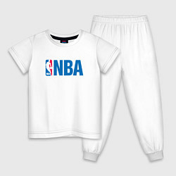 Пижама хлопковая детская NBA, цвет: белый