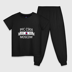 Пижама хлопковая детская PFC CSKA Moscow, цвет: черный