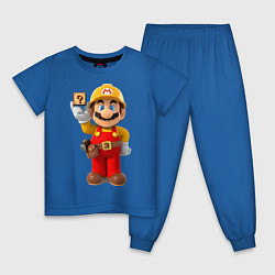 Пижама хлопковая детская Super Mario цвета синий — фото 1