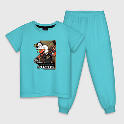 Пижама хлопковая детская Anaheim Ducks, цвет: бирюзовый