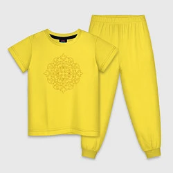 Пижама хлопковая детская Золотой цветок, цвет: желтый