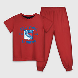 Пижама хлопковая детская New York Rengers, цвет: красный