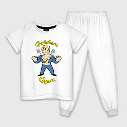 Пижама хлопковая детская Fallout: Golden gym, цвет: белый