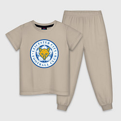 Пижама хлопковая детская Leicester City FC, цвет: миндальный