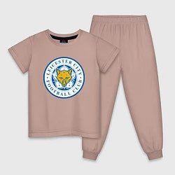 Пижама хлопковая детская Leicester City FC, цвет: пыльно-розовый