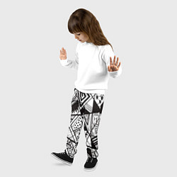 Брюки детские Black and white, цвет: 3D-принт — фото 2