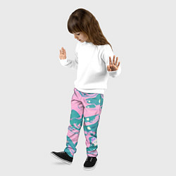 Брюки детские Розовый Мрамор, цвет: 3D-принт — фото 2
