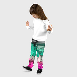 Брюки детские Неоновые грани, цвет: 3D-принт — фото 2