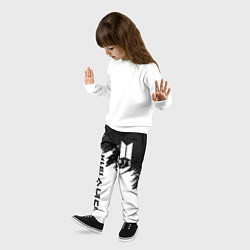 Брюки детские BTS: White & Black, цвет: 3D-принт — фото 2