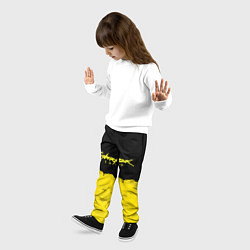 Брюки детские Cyberpunk 2077: Yellow & Black, цвет: 3D-принт — фото 2