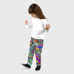 Брюки детские Дудлы узор разноцветный хиппи, цвет: 3D-принт — фото 2
