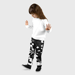 Брюки детские Черно-белый фон иллюзии, цвет: 3D-принт — фото 2