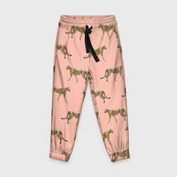 Детские брюки Гепарды на розовом