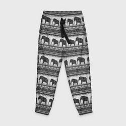Детские брюки Черно-белый узор слоны