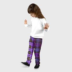 Брюки детские Purple Checkered, цвет: 3D-принт — фото 2