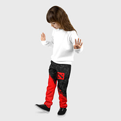 Брюки детские DOTA 2 RED LOGO, БРЫЗГИ КРАСОК, цвет: 3D-принт — фото 2