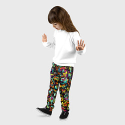 Брюки детские Прикольный красочный паттерн, цвет: 3D-принт — фото 2