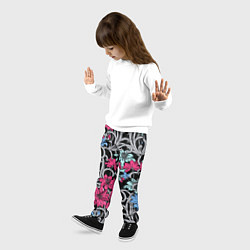 Брюки детские Цветочный летний паттерн Fashion trend, цвет: 3D-принт — фото 2