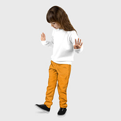 Брюки детские Оранжевые классические узоры, цвет: 3D-принт — фото 2