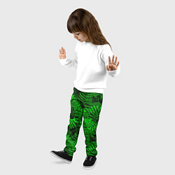 Брюки детские Листья папоротника - текстура, цвет: 3D-принт — фото 2