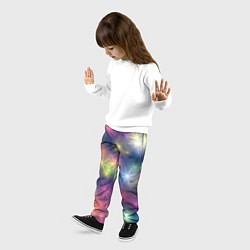 Брюки детские Разноцветные неоновые блики, цвет: 3D-принт — фото 2