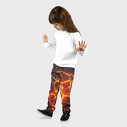 Брюки детские Огненные трещины, цвет: 3D-принт — фото 2