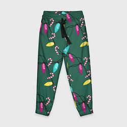 Детские брюки Новогодняя гирлянда зеленая