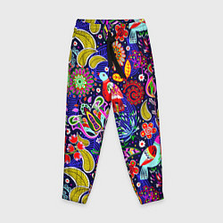 Брюки детские Multicolored floral patterns, цвет: 3D-принт