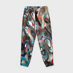 Брюки детские Волны - краски, цвет: 3D-принт