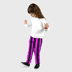 Брюки детские В полоску черного и фиолетового цвета, цвет: 3D-принт — фото 2