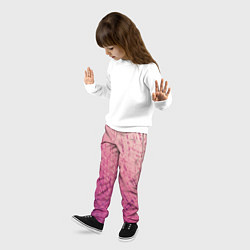 Брюки детские Абстракция розовый полосы градиент, цвет: 3D-принт — фото 2