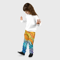Брюки детские Цветовой волнообразный паттерн, цвет: 3D-принт — фото 2