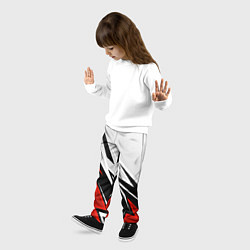 Брюки детские Бело-красная униформа для зала, цвет: 3D-принт — фото 2