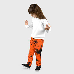 Брюки детские Огненный оранжевый абстракция, цвет: 3D-принт — фото 2