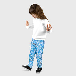 Брюки детские Белые узоры на синем фоне, цвет: 3D-принт — фото 2