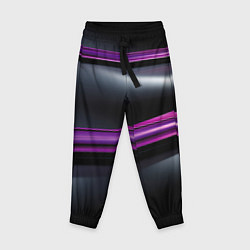Детские брюки Фиолетовые полосы на черном фоне
