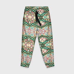 Детские брюки Орнамент зеленый мелкий икат