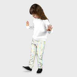 Брюки детские Тонкие цветные полосы на белом, цвет: 3D-принт — фото 2