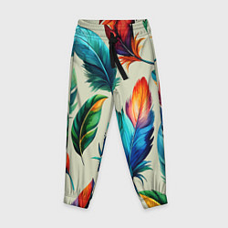 Детские брюки Разноцветные перья тропических птиц