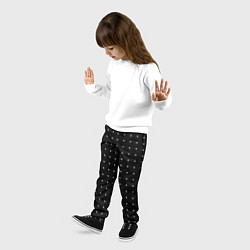 Брюки детские Черный в белую точку, цвет: 3D-принт — фото 2