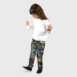 Брюки детские Реалистичный камуфляж из сухих листьев, цвет: 3D-принт — фото 2